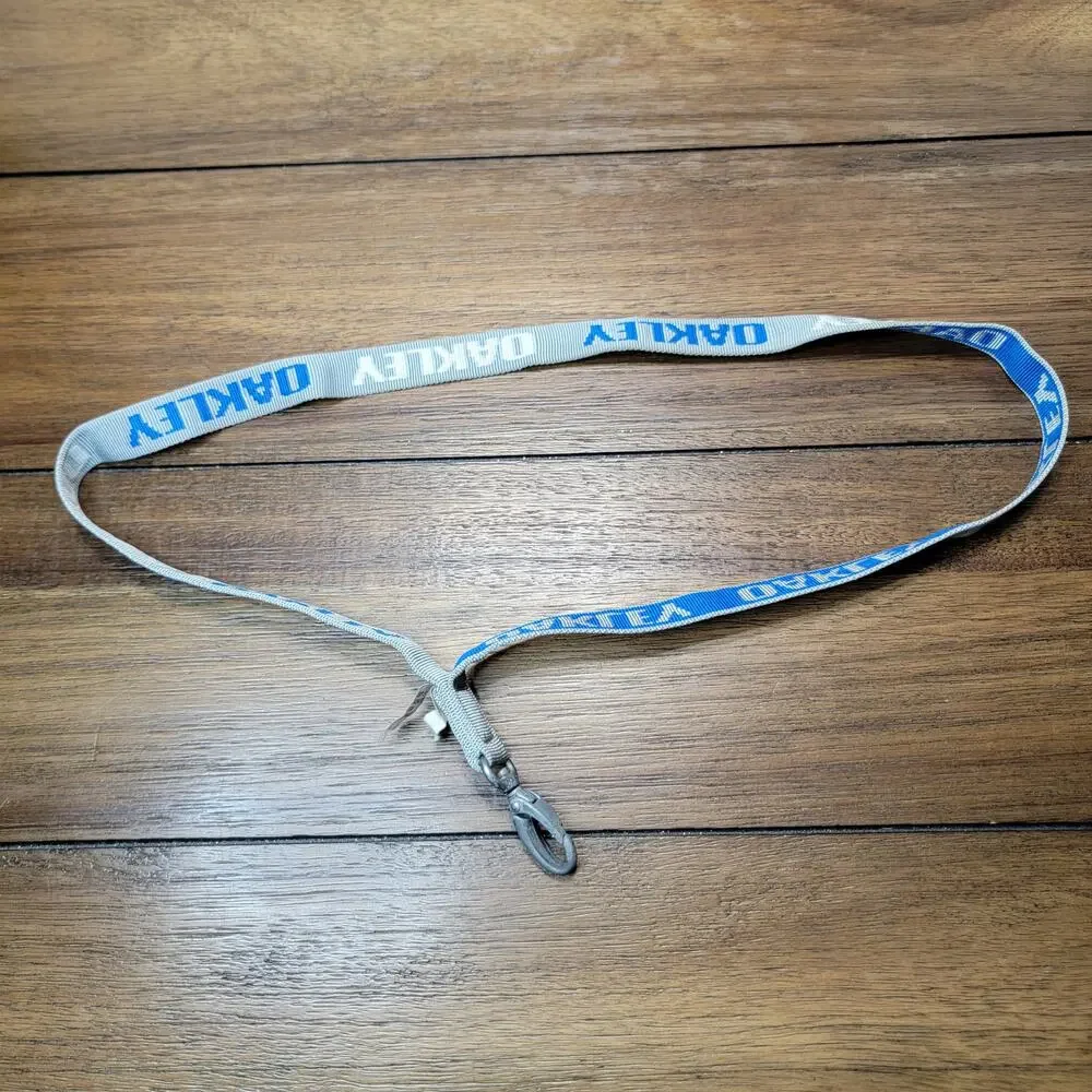 Oakley Grey & Blue Lanyard w/ Clip